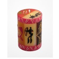 Handgefertigte afrikanische Dekokerze mit Massai-Muster kaufen Handgefertigte afrikanische Dekokerze mit Massai-Muster
