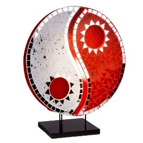 Runde Bali Tischlampe aus Glasmosaik mit Sonnenmotiven im Afrika Deko Shop kaufen Runde Bali Tischlampe aus Glasmosaik mit Sonnenmotiven im Afrika Deko Shop